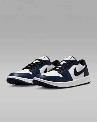 New Nike Air Jordan 1 Retro Low Golf Shoes - White/ Midnight Navy