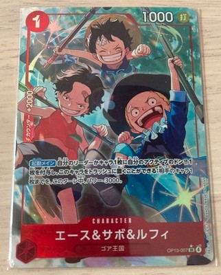 One Piece Card Ace & Sabo & Luffy OP13-007 SR Parallel Japanese