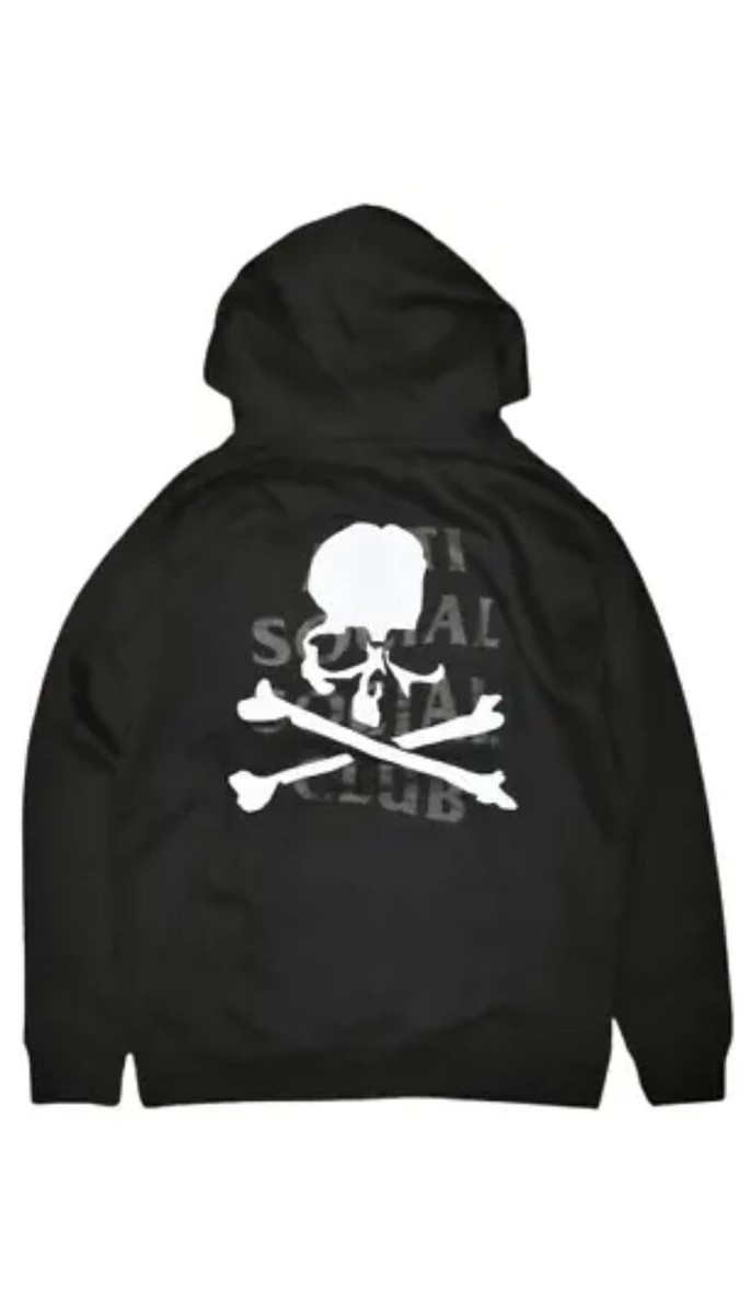 ANTI-SOCIAL CLUB x MASTERMIND JAPAN Black Cotton SKULL HOODIE