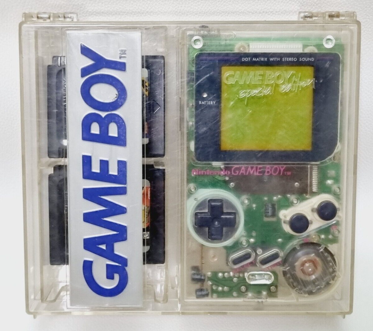 Nintendo Game Boy DMG-01 Special Edition Clear IN box with 2