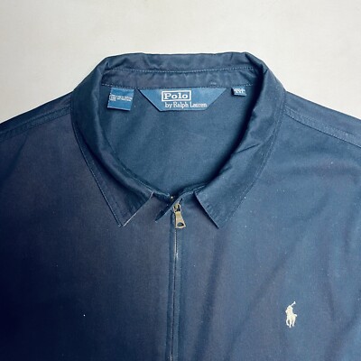 Polo Ralph Lauren Jacket Full Zip Blue Plaid Lined Jacket Mens XXL