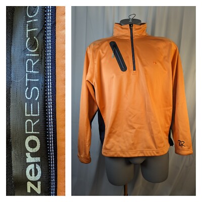 Zero Restriction Golf 1/4Zip Pullover Jacket Orange Black