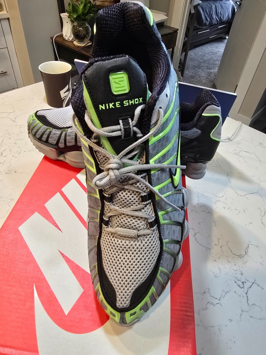 Nike Shox TL Wolf Grey Lime Blast AV3595-005 Men's Size 10.5