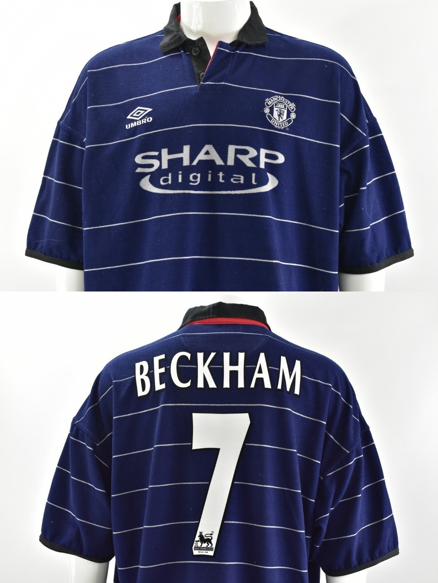1999-2000 UMBRO Manchester United Away Shirt BECKHAM 7 SIZE 2XL