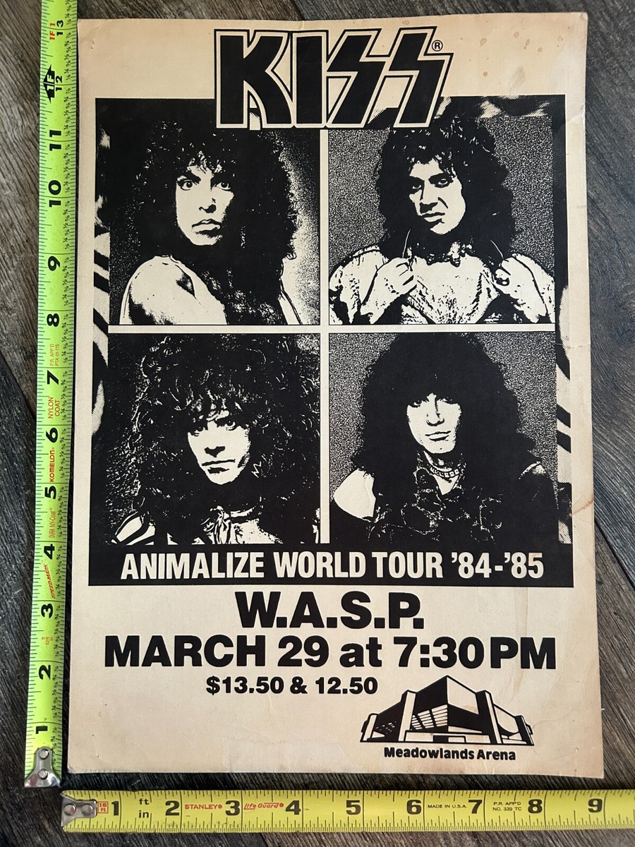 KISS Concert Poster Animalize Tour Meadowlands NJ Mar 29 Vintage