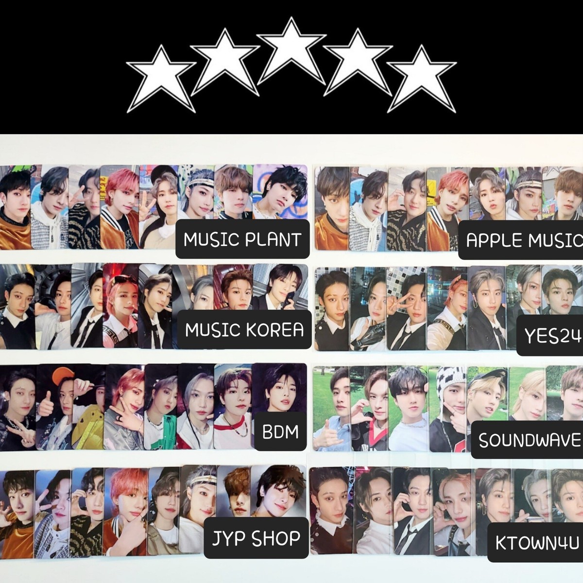 STRAY KIDS SKZ 5-STAR POB MUSIC PLANT, JYP, BDM, YES24, SOUNDWAVE