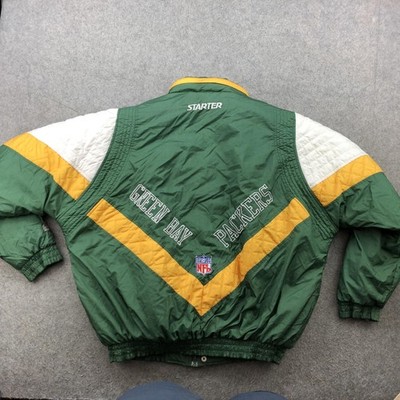 Vintage Green Bay Packers Jacket Mens XL Green Yellow NFL Football