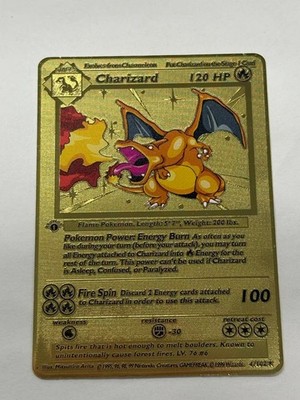 Charizard 120HP Metal Pokémon Card-Collectible Gift Display New | eBay