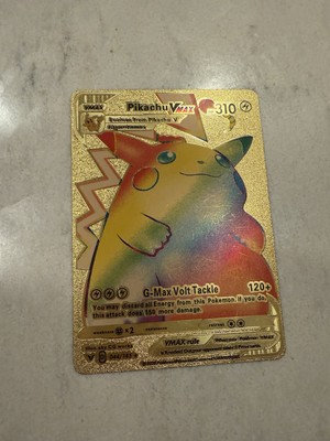 Pokémon Card Pikachu VMax 310HP🌈✨Rainbow Yellow & Gold Foil