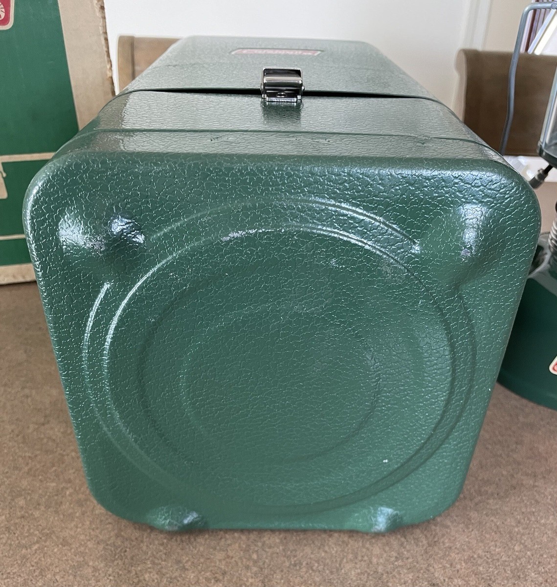 Vintage (6/1969) Coleman Lantern, Model 220F w/Amber Globe & Metal