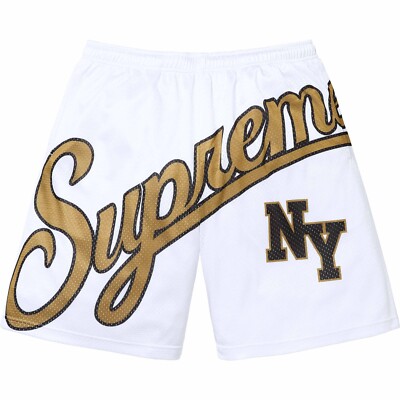Supreme Big Script Mesh Shorts - White - Size Small - SS24 New