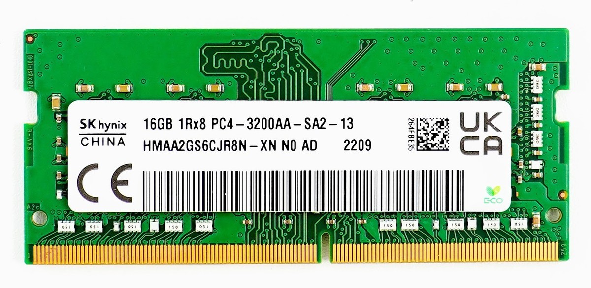 SK Hynix 16GB DDR4 3200 MHz 1Rx8 SODIMM Laptop RAM 260pin