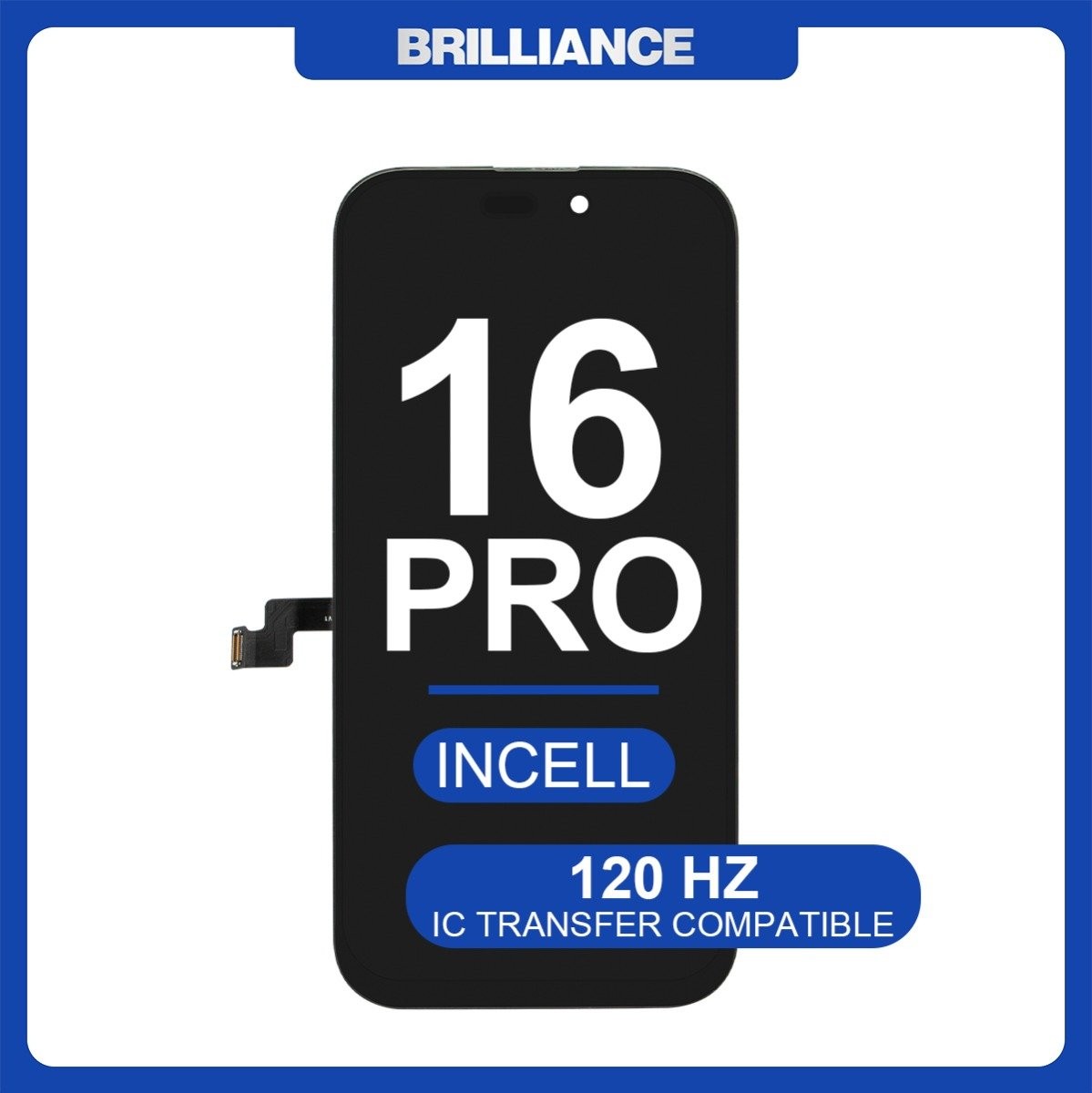 iPhone 16 Pro Incell LCD Screen Black 120Hz Display with Bigger
