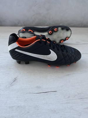 Nike Tiempo Legend IV FG 453316-018 Leather Black Orange Football