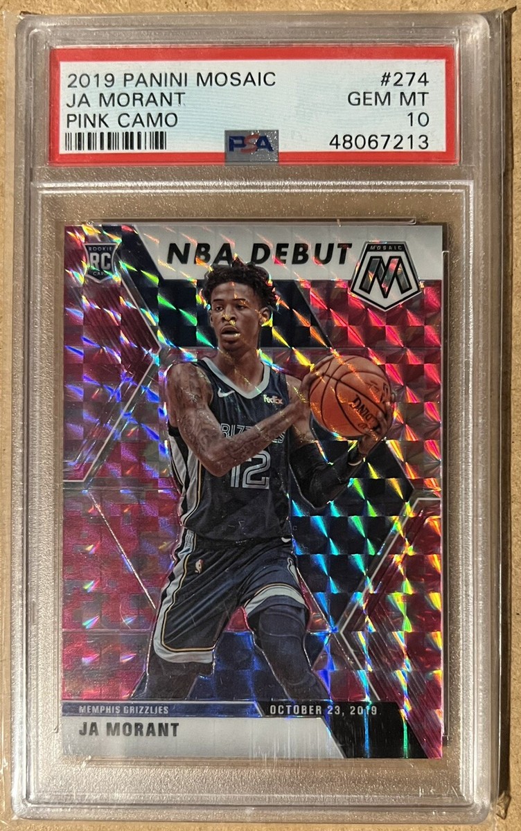 2019-20 Panini Mosaic JA MORANT Rookie RC PSA 10 Pink Camo NBA