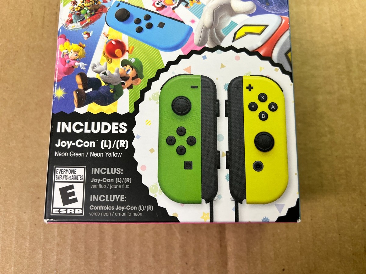 Super Mario Party with Neon Green/Yellow Joy Con Nintendo Switch