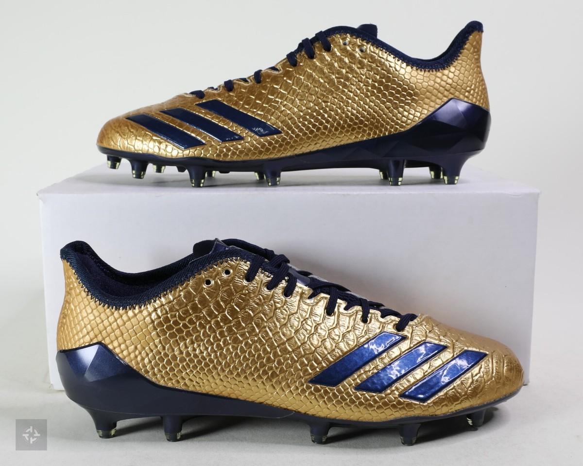 Adidas Adizero 5-Star 6.0 Gold Navy Snakeskin Football Cleats Size