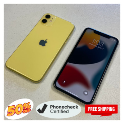 Apple iPhone 11 64GB/128GB Unlocked - Mint, Black, Yellow, Red