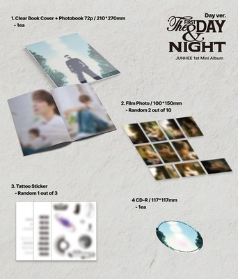 JUNHEE [THE FIRST DAY & NIGHT] 1st Mini Album CD+Photo Book+2 Film