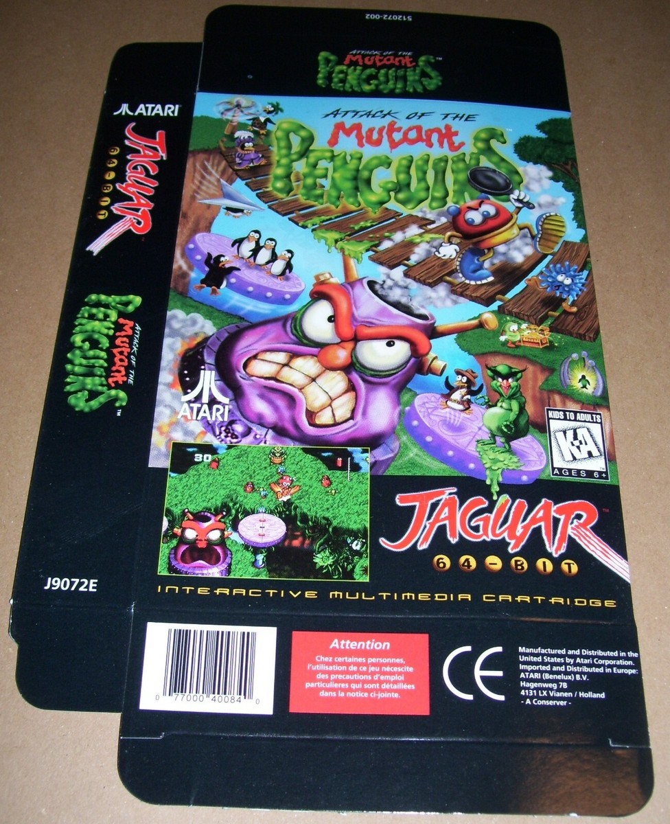 Atari Jaguar 64-Bit Games Console MUTANT PENGUINS Game Box NEW P/N