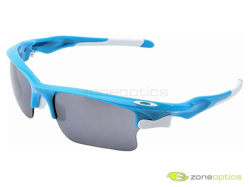 Oakley Fast Jacket XL Sunglasses OO9163-03 Sky Blue/Black Iridium
