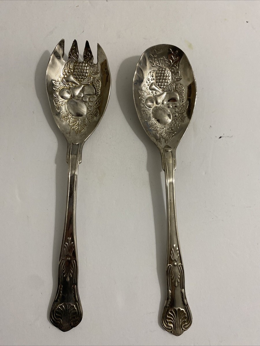 Vtg EPNS A1 Sheffield England Silver Plate Fruit Pattern Serving