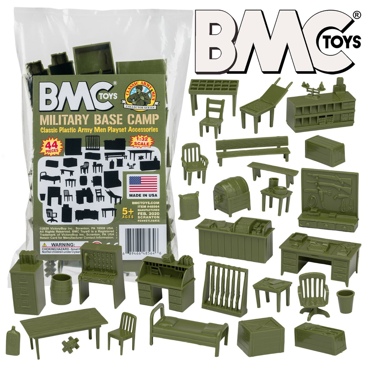 BMC Marx Plastic Army Men Training Camp Playset Office Furniture