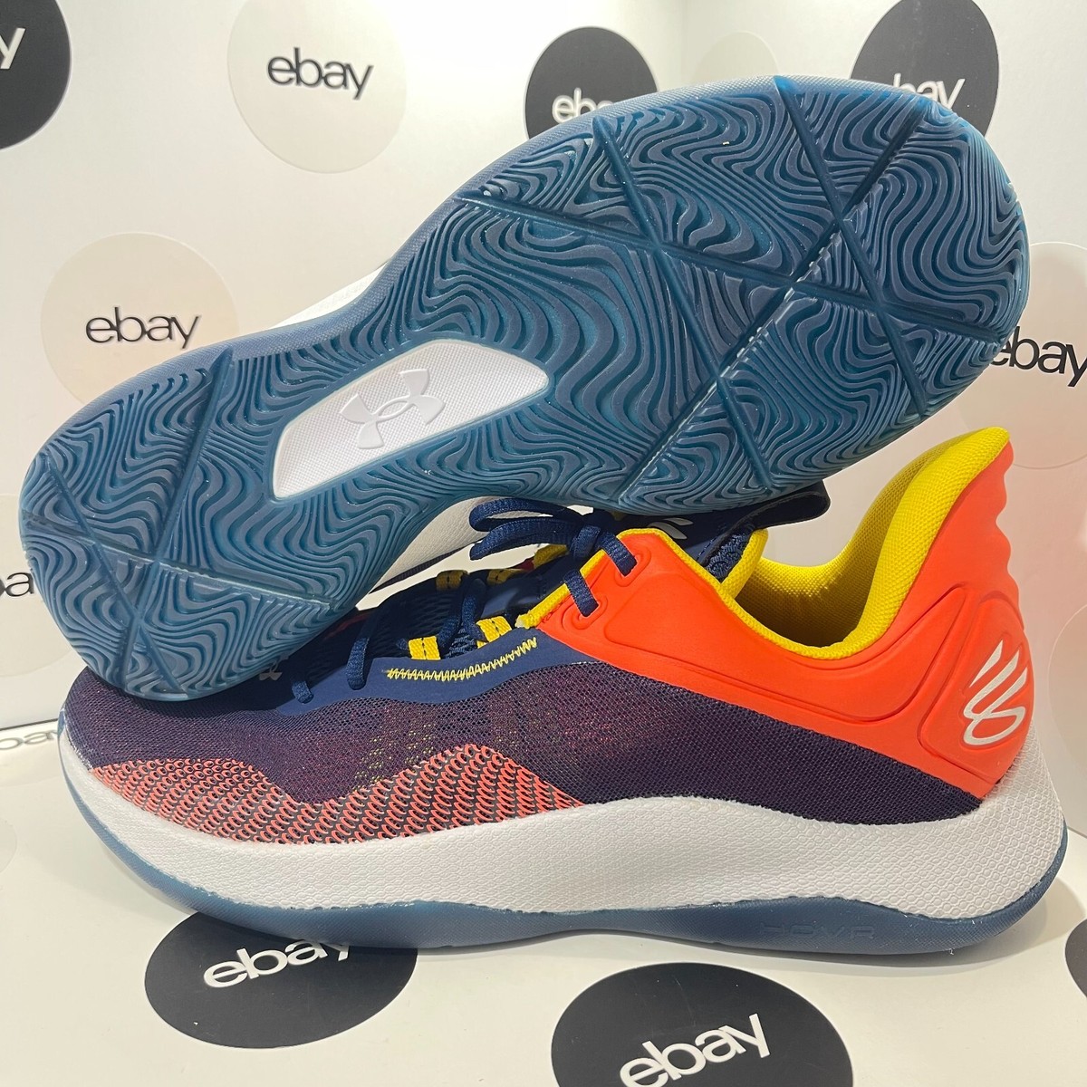 Under Armour Curry HOVR Splash 2 Basketball Shoe Navy Orange