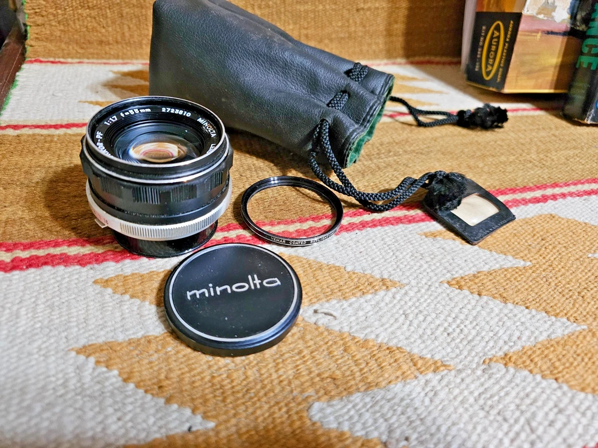 Minolta Rokkor PF 55mm Focal Camera Lenses f/1.7 Maximum Aperture