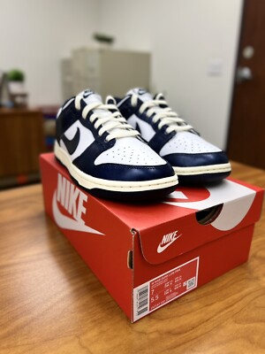 Nike Dunk Low Midnight Navy And White Women Size 7 #FN7197-100