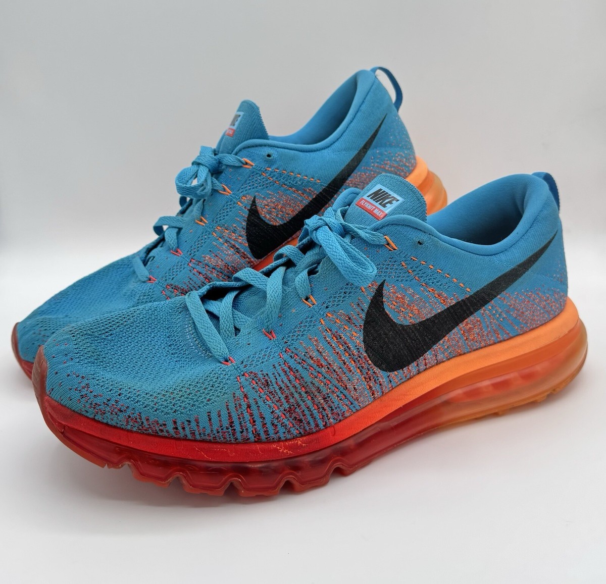 Nike Flyknit Max Vivid Blue / Orange Running Sports Shoe 620469