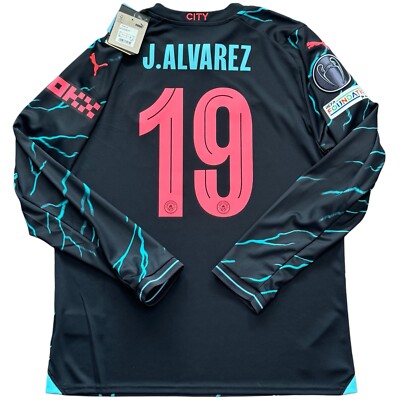 2023/24 Manchester City UCL Third Jersey #19 J. Alvarez Large Puma