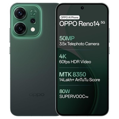 OPPO Reno14 5G (Forest Green, 12GB RAM, 256GB Storage) | eBay