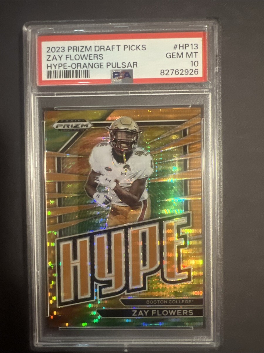 2023 Panini Prizm Draft Picks HYPE Zay Flowers Orange Pulsar #20