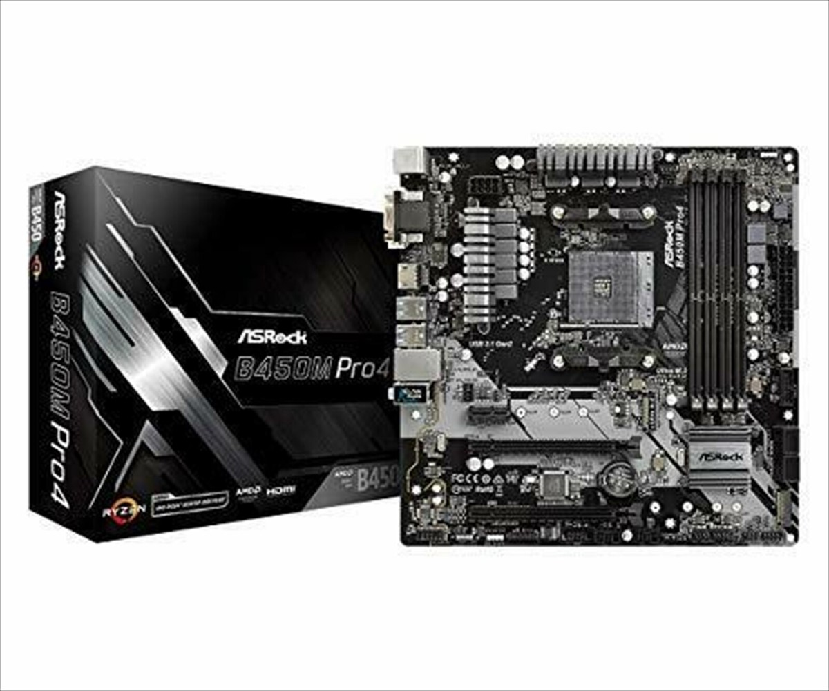 ASRock AMD B450 chip-mounting Micro ATX motherboard B450M Pro4