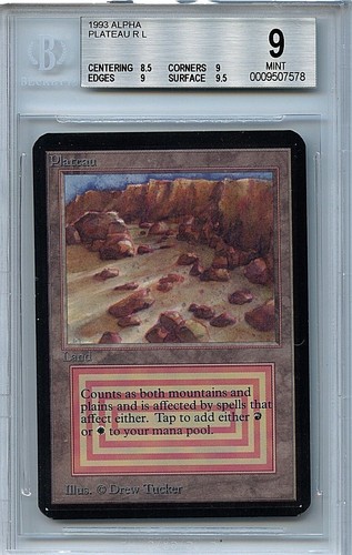 Plateau Alpha MTG 1993 Cgc 8 Magic The Gathering Nm/mt Near Mint