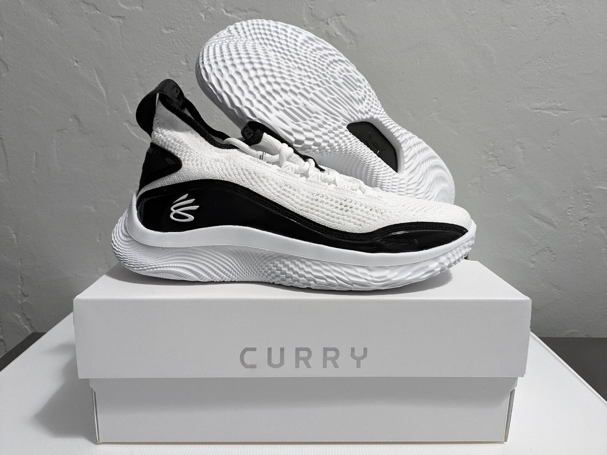 Under Armour Team Curry 8 NM White Black UA 3024785 111 Shoe Size