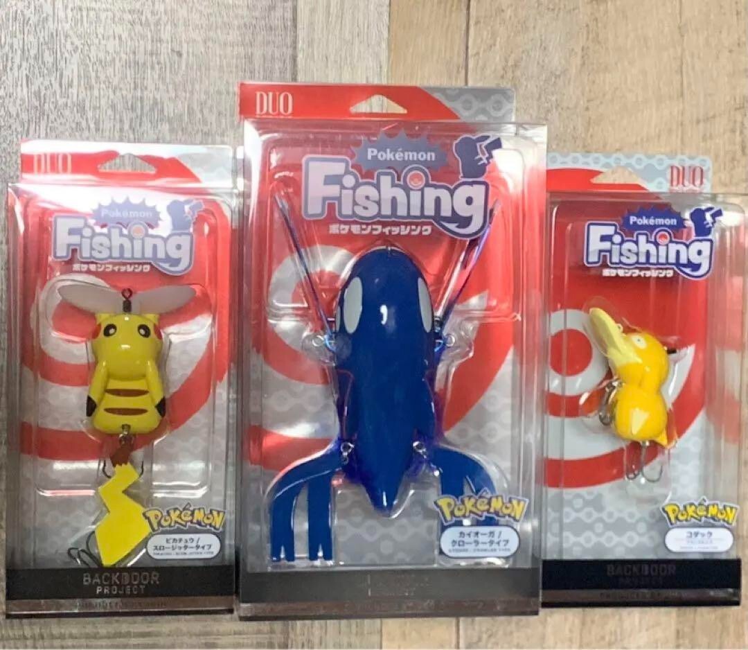 Pokemon Fishing Lure Set PIKACHU & KYOGRE & PSYDUCK(KODUCK) DUO