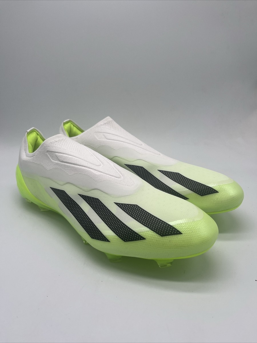 Adidas X Crazyfast.1 Laceless FG White/Green Cleats GY7378 Men's