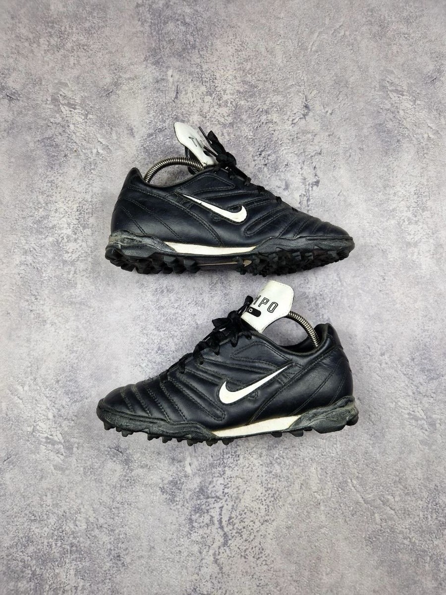 Vintage Nike Tiempo 650 Rare 90s Leather Legend Shoes Black Soccer