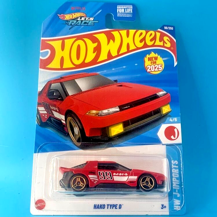 HOT WHEELS 2025 HAKO TYPE D RED 98/250 HYX80 LET'S RACE NETFLIX