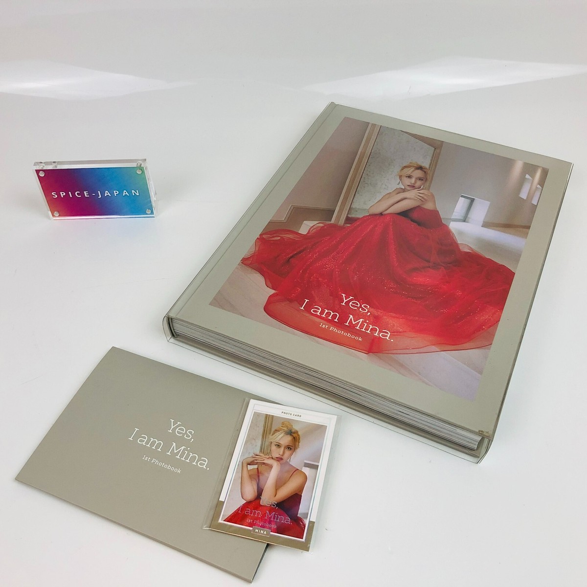 TWICE MINA 1st Photobook Yes, I am MINA Gray Ver 2 card with