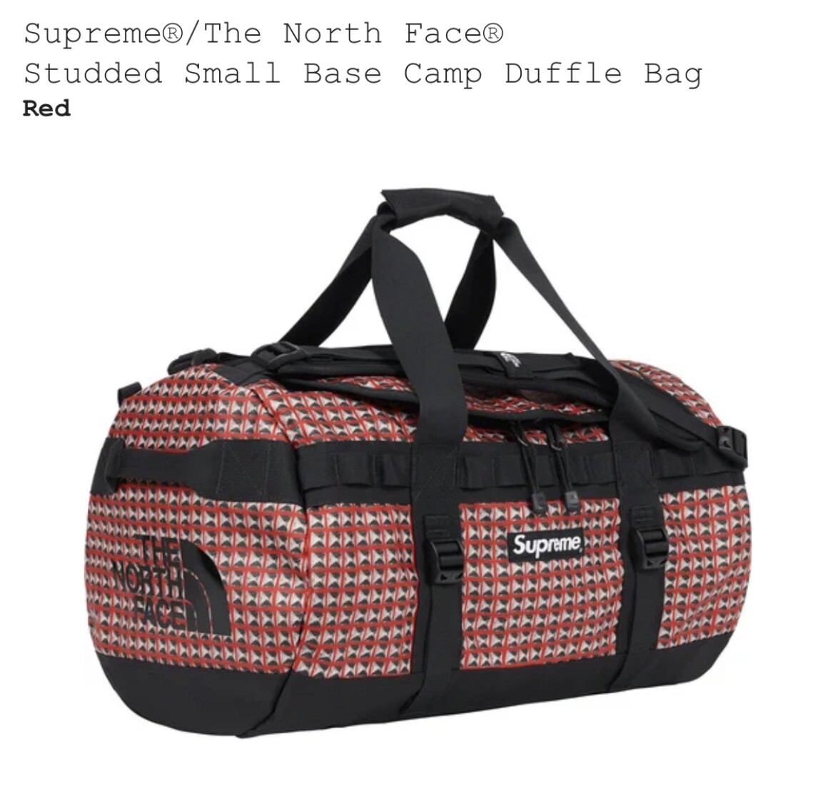 Brand New Supreme x The North Face Studded Small Base Camp Duffle