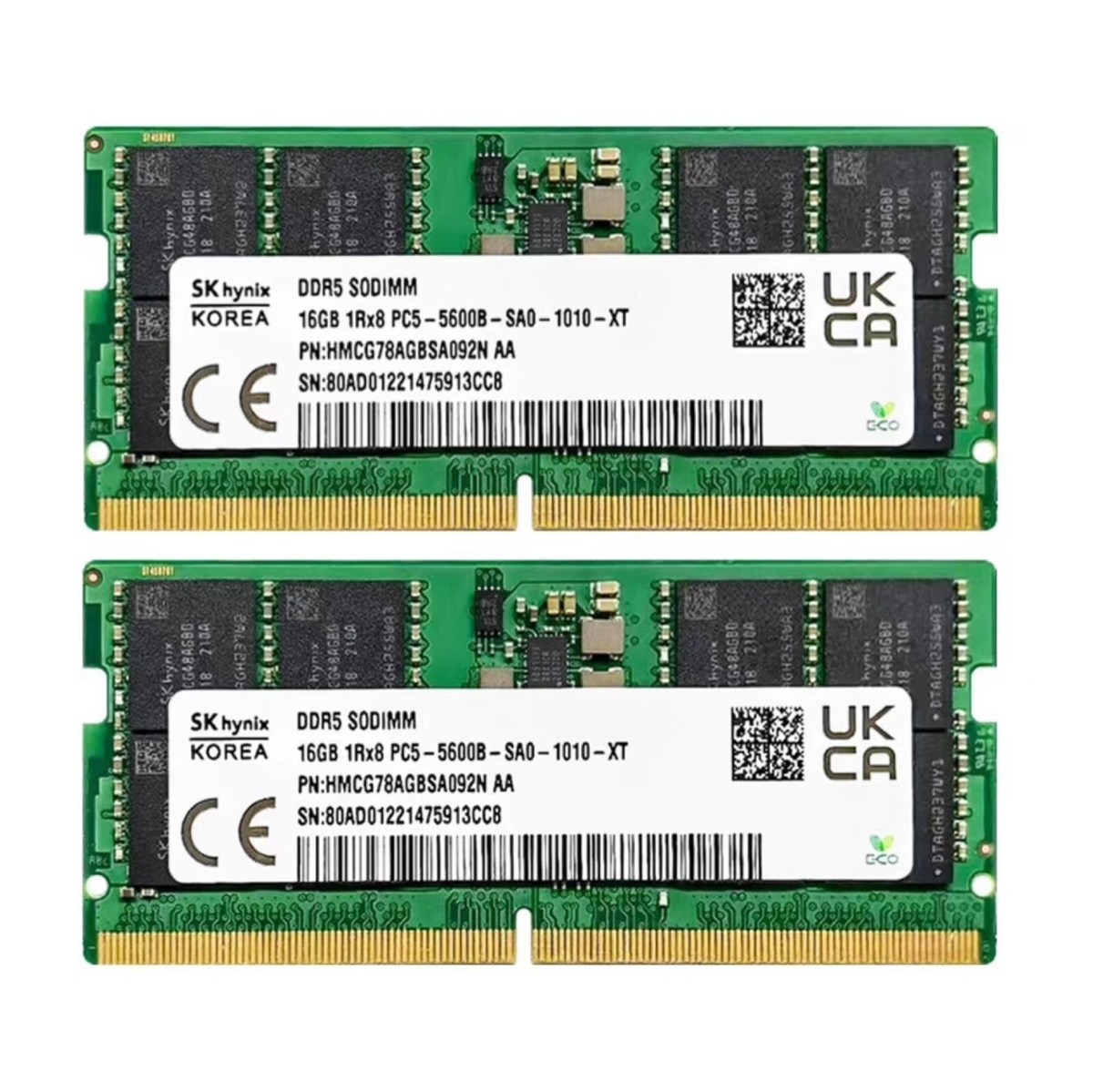 New SK Hynix 32GB (2X 16GB) DDR5 5600MHz PC5-44800 1RX8 Laptop