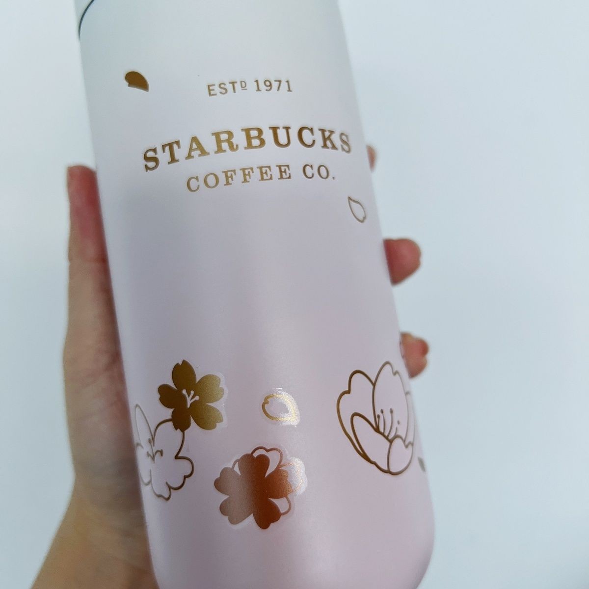 Starbucks China Sakura Vacuum Thermos – 13 oz Pink-White Gradient