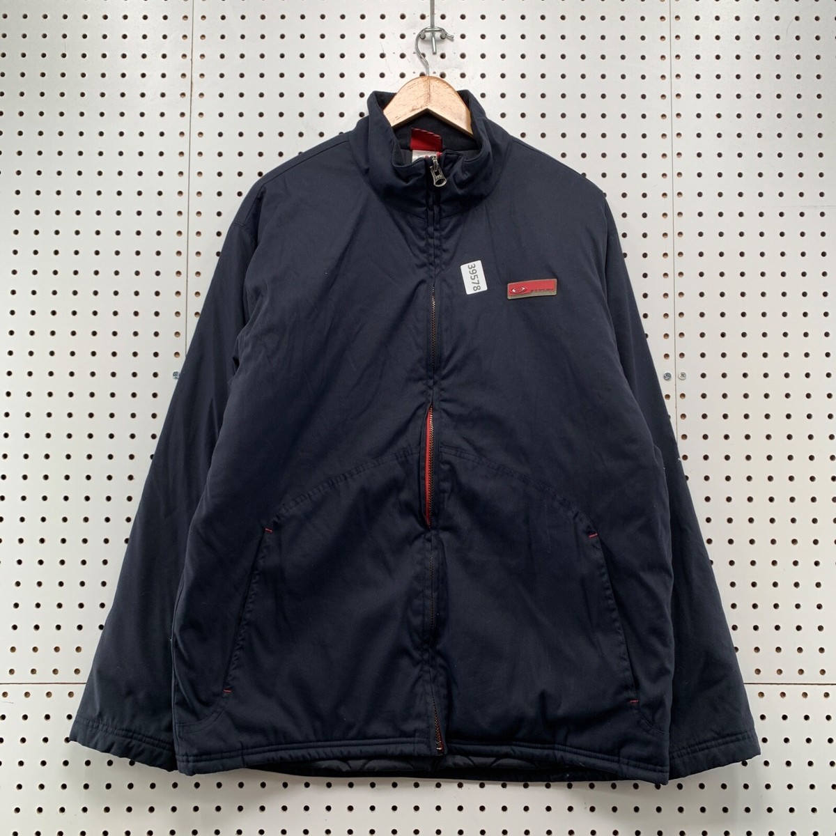 Vintage Oakley Zip Jacket Mens Medium Black Red Tag Nylon Winter