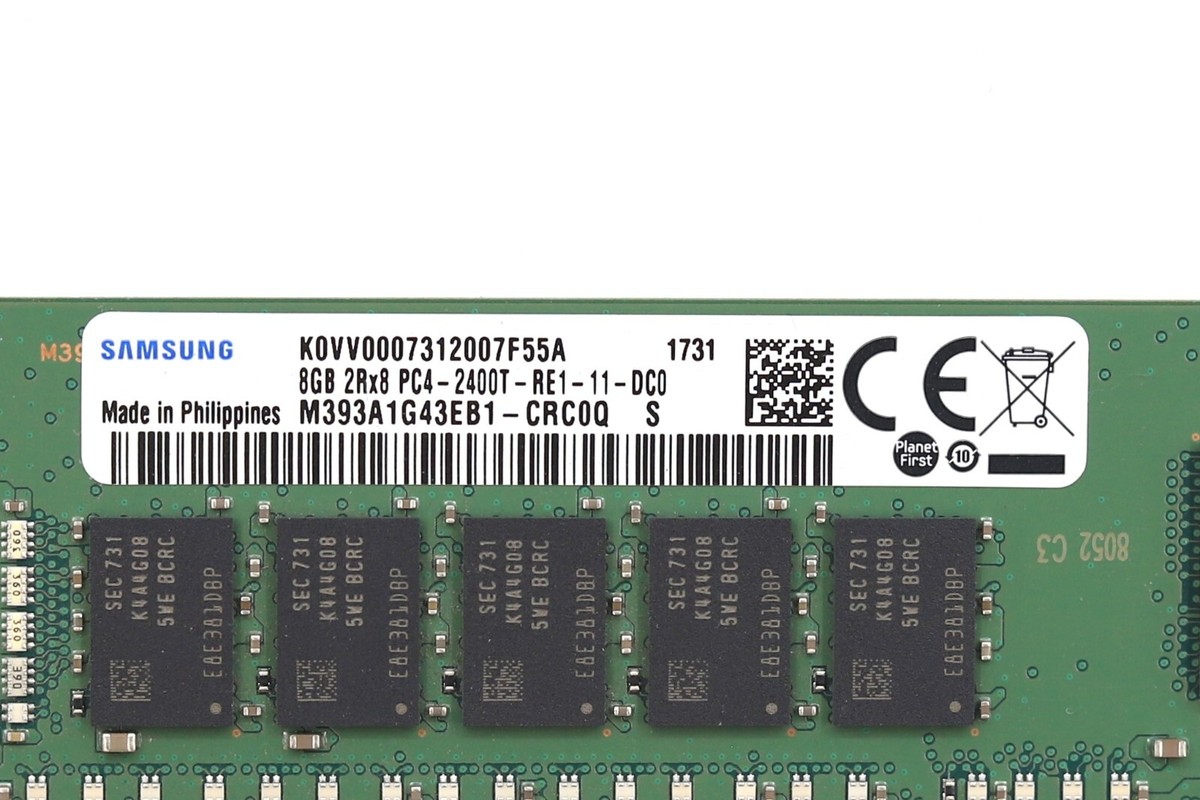 Samsung 8GB 2Rx8 PC4-2400T-RE1-11-DC0 ECC REG Server Memory