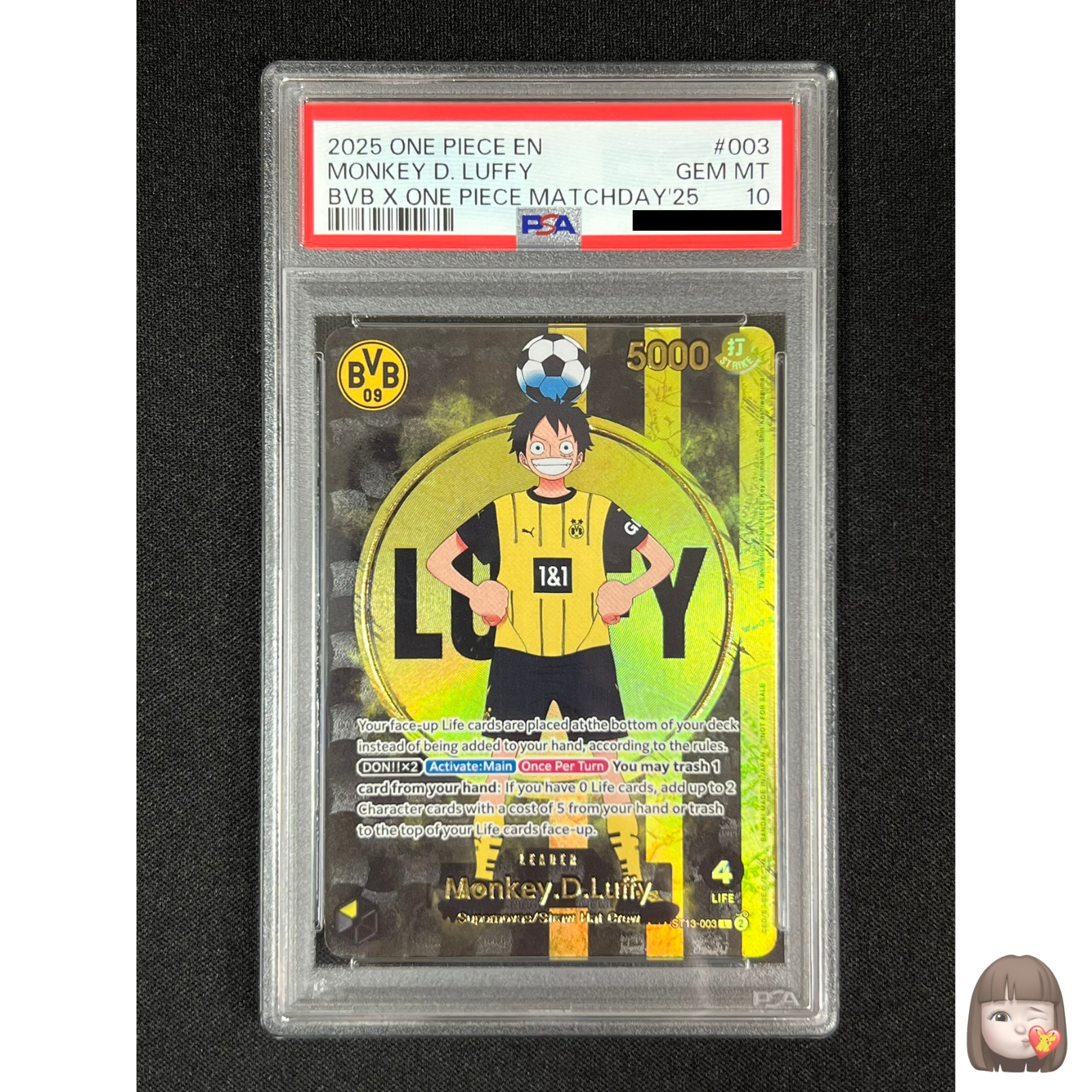 PSA 10] Monkey D Luffy ST13-003 BVB Borussia Dortmund ONE PIECE