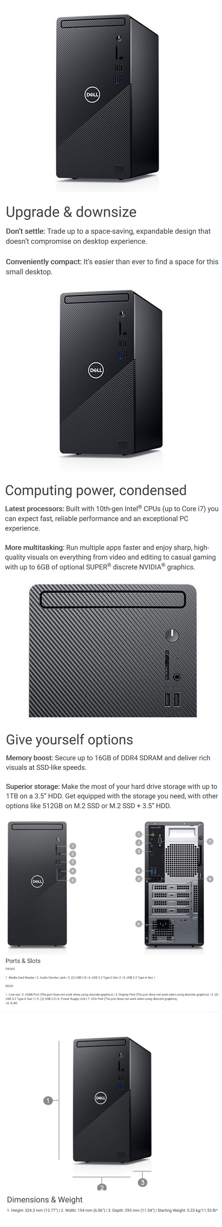 Dell Inspiron 3881 Desktop Core i5-10400F | 8GB RAM | 256GB SSD+