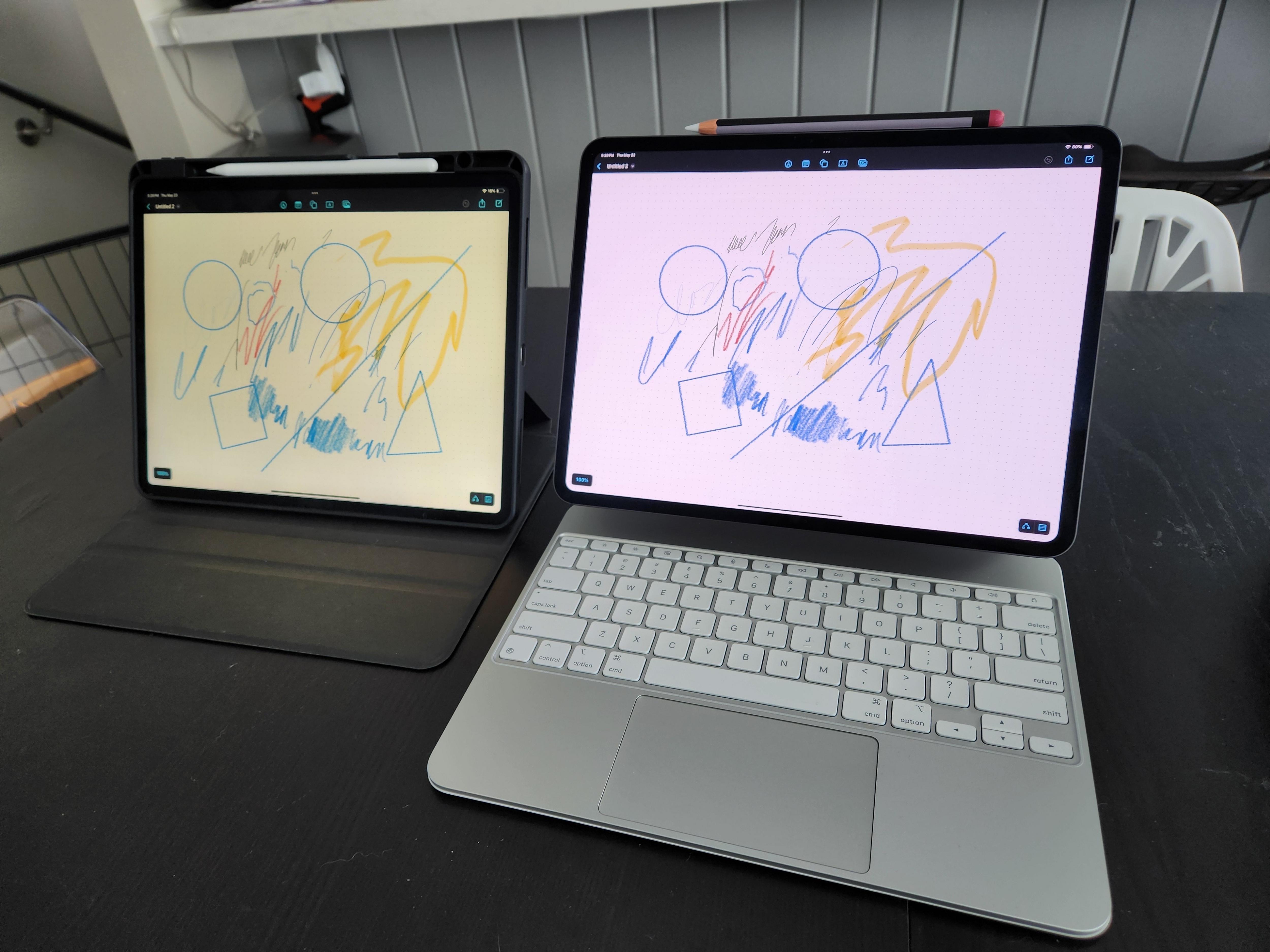 2018 iPad Pro 12.9 V iPad Pro M4 13- 古いiPadの黄色と緑の色合いに